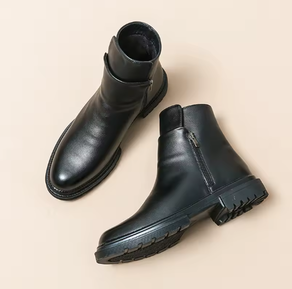 Men’s Handmade Leather Chelsea Boots – Thick Sole British Style Side-Zip Ankle Business Shoes | Spring/Autumn Kentello Shoes