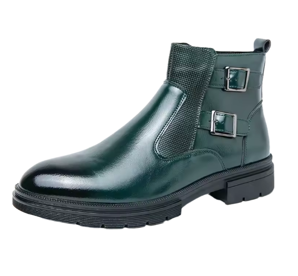 Men's Italian Designer Chelsea Boots – Split Leather Retro Ankle Boots with Zipper | Business & Casual Style Kentello Shoes