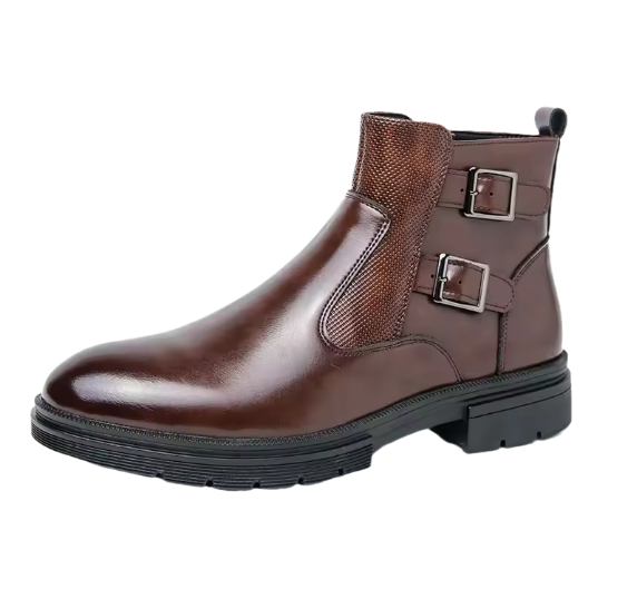 Men's Italian Designer Chelsea Boots – Split Leather Retro Ankle Boots with Zipper | Business & Casual Style Kentello Shoes