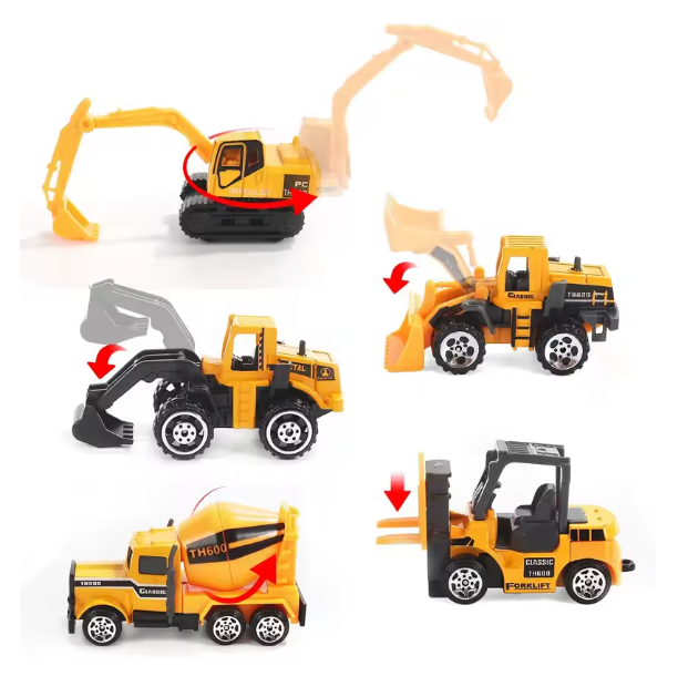 10-in-1 Construction Truck Toy Set with Storage Carrier β Die-Cast Vehicle Transporter with Excavator, Dump Truck, Digger & Backhoe | Educational STEM Play Gift for Kids BRANDED