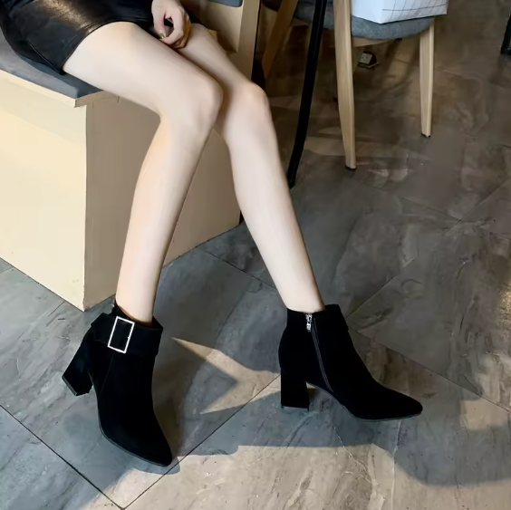 Women’s Vintage Chelsea Ankle Boots – High Heel, Zipper Buckle, Plush Lined, Plus Size 35–43 DynamicDrop Hub