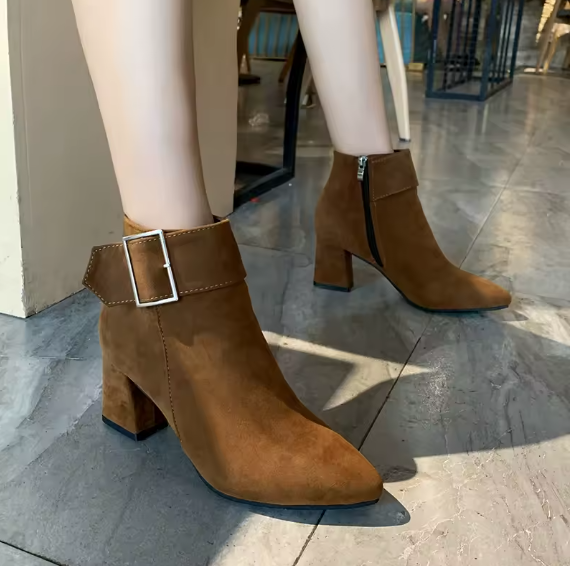 Women’s Vintage Chelsea Ankle Boots – High Heel, Zipper Buckle, Plush Lined, Plus Size 35–43 DynamicDrop Hub
