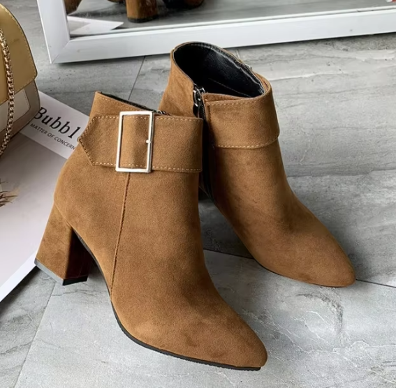 Women’s Vintage Chelsea Ankle Boots – High Heel, Zipper Buckle, Plush Lined, Plus Size 35–43 DynamicDrop Hub