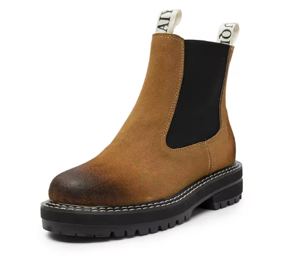 Women’s Chelsea Boots – 2025 Autumn Winter Genuine Leather Ankle Boots with Thick Sole, Plush Lining & Square Heel AIYUQI