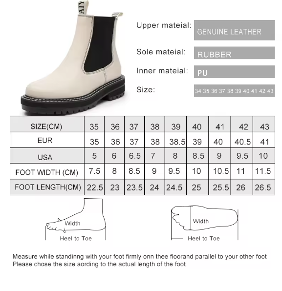 Women’s Chelsea Boots – 2025 Autumn Winter Genuine Leather Ankle Boots with Thick Sole, Plush Lining & Square Heel AIYUQI