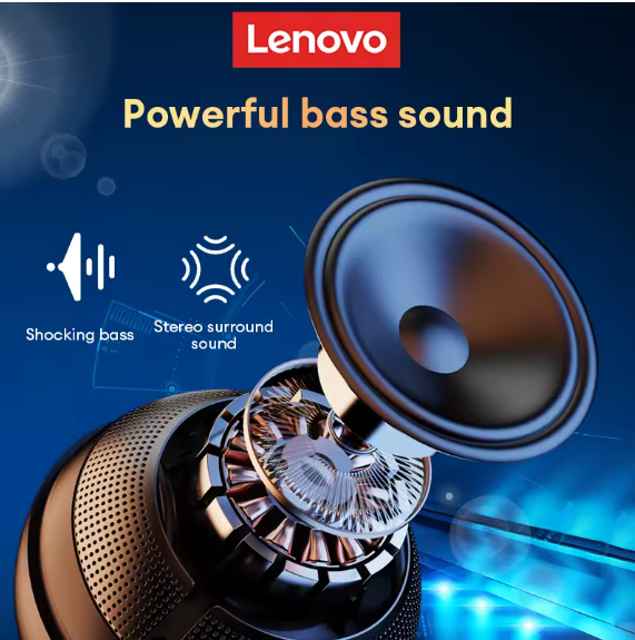 Lenovo TS5 Wireless Bluetooth 5.3 Speaker – Portable Surround Sound Subwoofer | Deep Bass, 3D Audio, Long Battery Life Lenovo