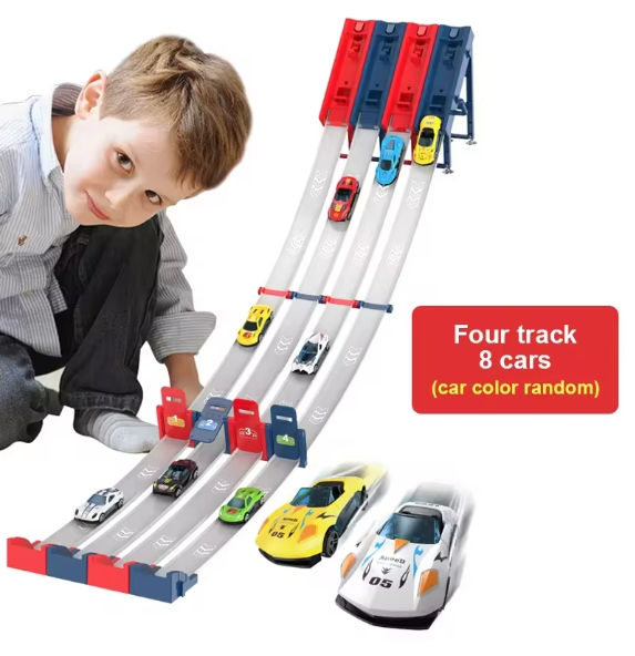 CONUSEA Rail Car Track Racing Set – Catapult Launcher Race Track with Alloy Cars | Creative STEM Playset for Kids | 2 Play Modes, Competitive Racing & Educational Fun BRANDED