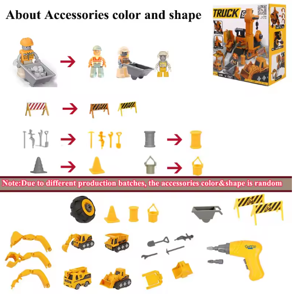 Kids Engineering Vehicle Toy Set – Electric Drill & Screwdriver Building Kit, Educational STEM Construction Tools for Boys, 3-12 Years, DIY Assembly Gift BRANDED