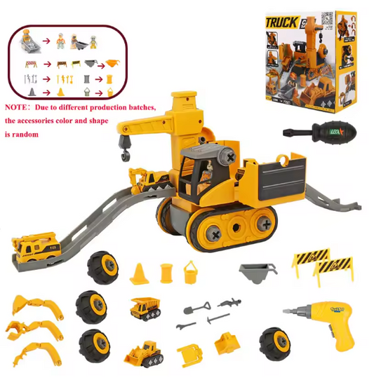 Kids Engineering Vehicle Toy Set – Electric Drill & Screwdriver Building Kit, Educational STEM Construction Tools for Boys, 3-12 Years, DIY Assembly Gift BRANDED