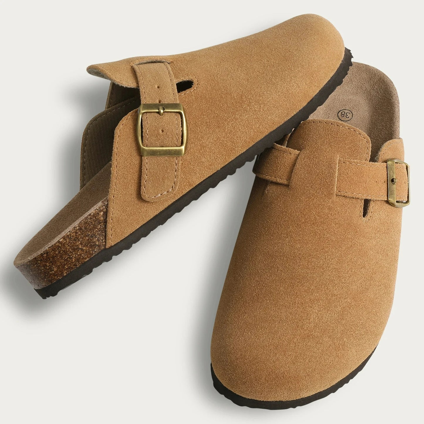 Crestar Cork Suede Mules Slippers – Classic Unisex Outdoor Clogs with Arch Support