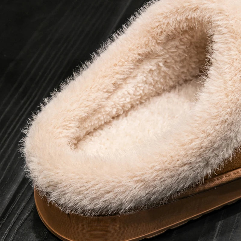 Fashion Women’s Fluffy Slippers – Thick EVA Sole, Anti-Slip & Warm ladies Winter House Slippers