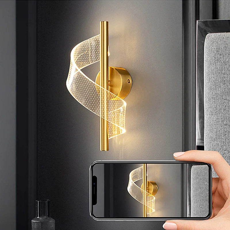 Nordic LED Wall Lamp - Modern Indoor Decorative Sconce for Bedroom, Bedside, Parlor, and Background Wall Lighting