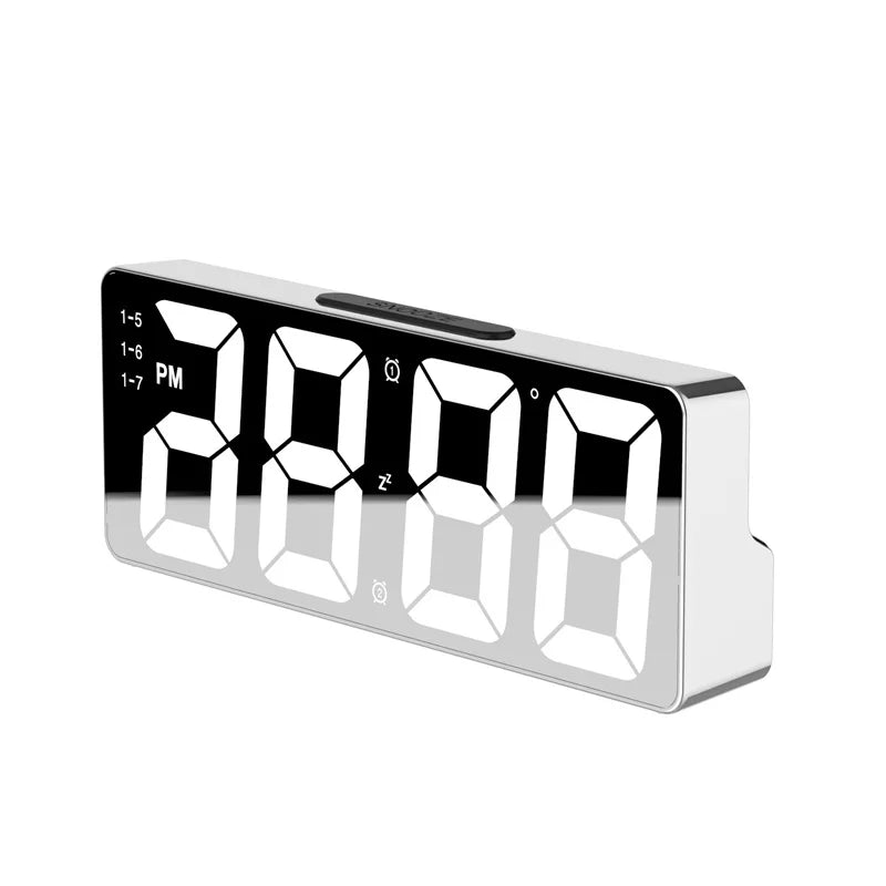 Digital Clock LED Alarm Clock Bedroom Electronic Desktop Clock with Temperature Display Adjustable Brightness 12/24 Hours