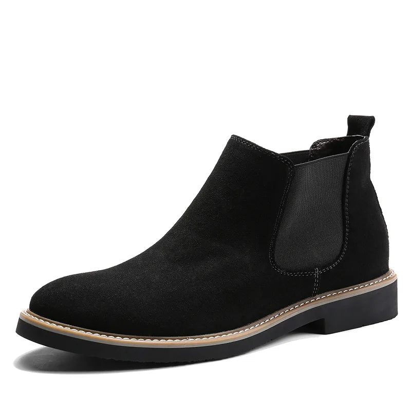 Men’s Suede Leather Chelsea Boots – High-Quality Autumn Ankle Boots, Slip-On Style Footwear