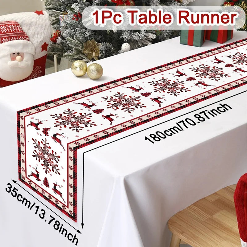 Santa Claus Christmas Table Runner Christmas Decorations for Home Xmas Table Flag Navidad Noel Gifts New Year Tablecloth