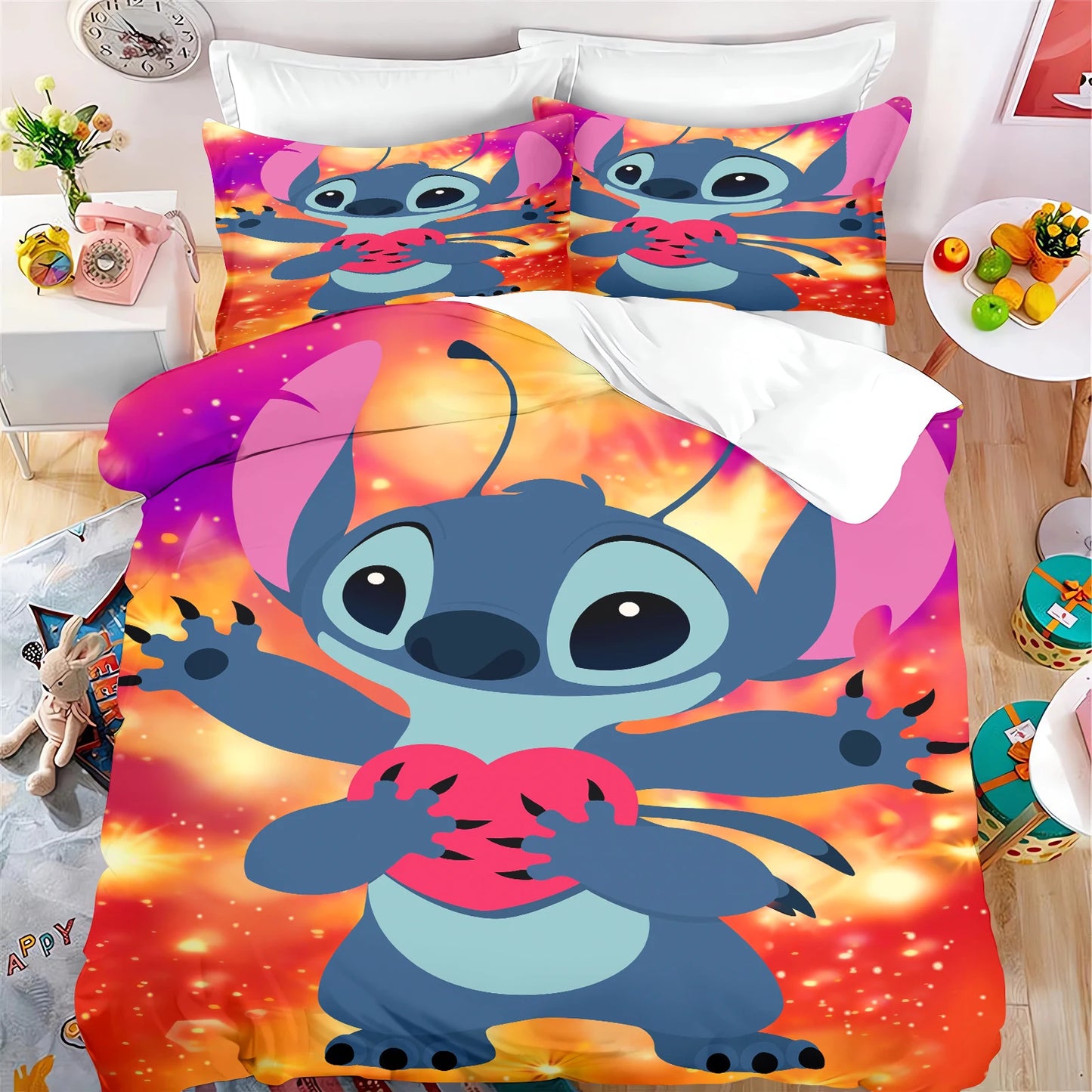 Stitch Cartoon Kids Duvet Cover Set – Anime Bedding Twin Size (No Filling), 100% Polyester – Multiple Sizes