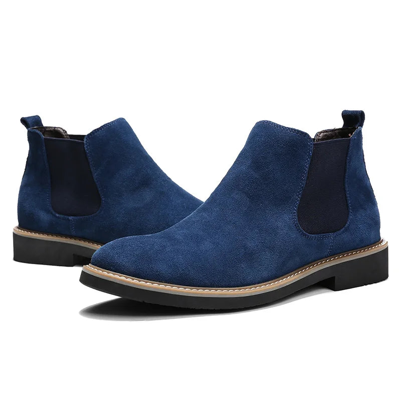 Men’s Suede Leather Chelsea Boots – High-Quality Autumn Ankle Boots, Slip-On Style Footwear