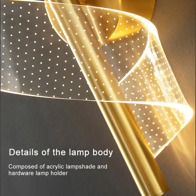 Nordic LED Wall Lamp - Modern Indoor Decorative Sconce for Bedroom, Bedside, Parlor, and Background Wall Lighting