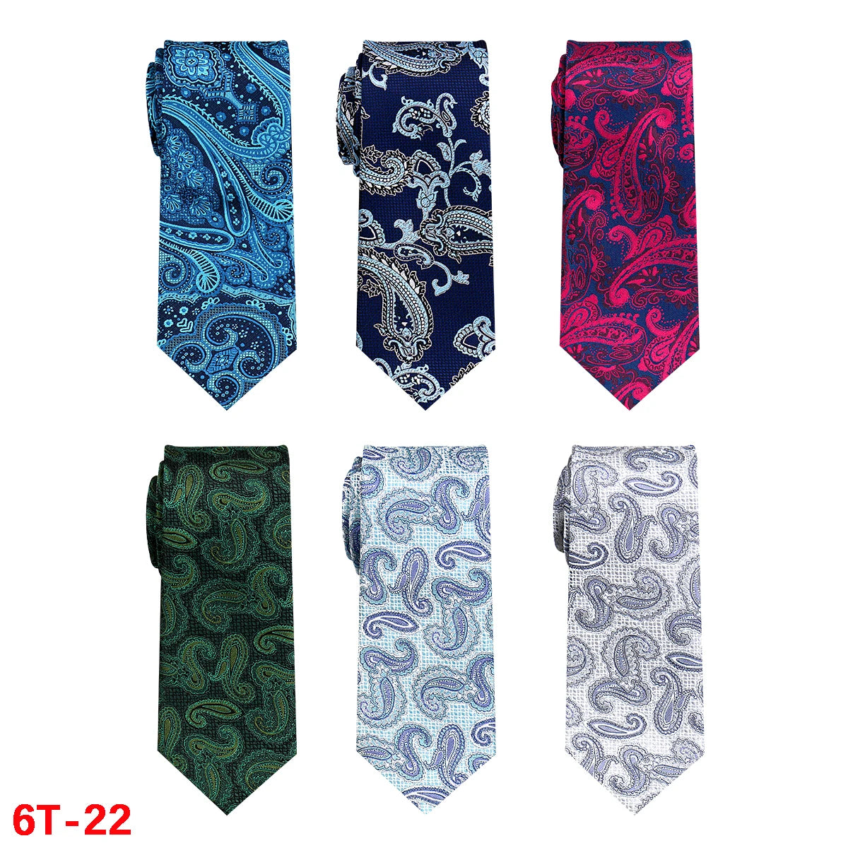 6-Pack Classic Woven Jacquard Men’s Ties – Business & Wedding Necktie Set | Formal Accessories for Workplace or Gift