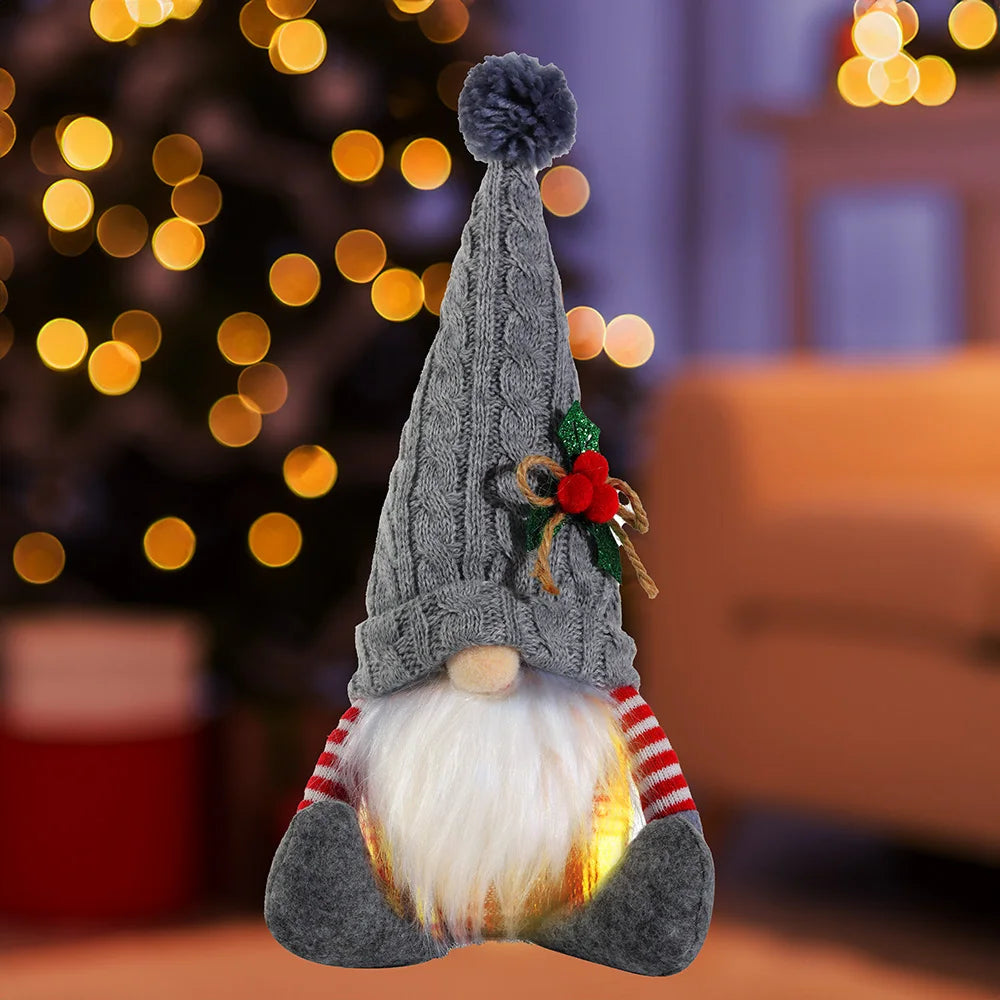 30Cm Glowing Gnome Christmas Decorations Faceless Plush Dolls Elf Home Ornaments Navidad New Year Gift