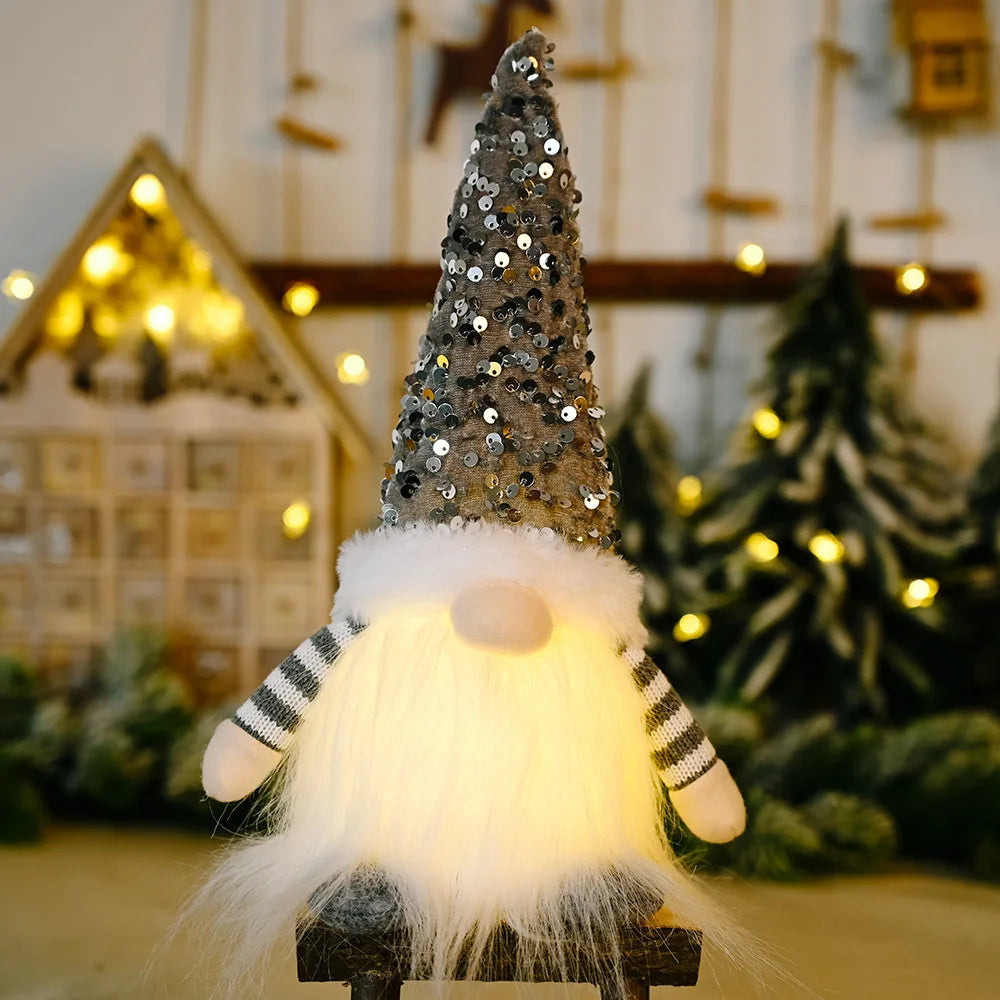 30Cm Glowing Gnome Christmas Decorations Faceless Plush Dolls Elf Home Ornaments Navidad New Year Gift