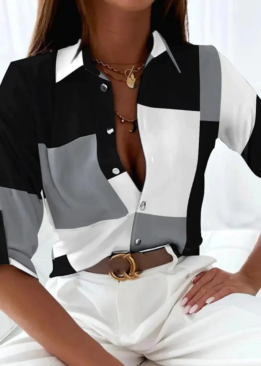 Elegant Loose-Fit Long Sleeve Blouse – Women’s Casual Chic Shirt for Work, Weekends & Evening Wear