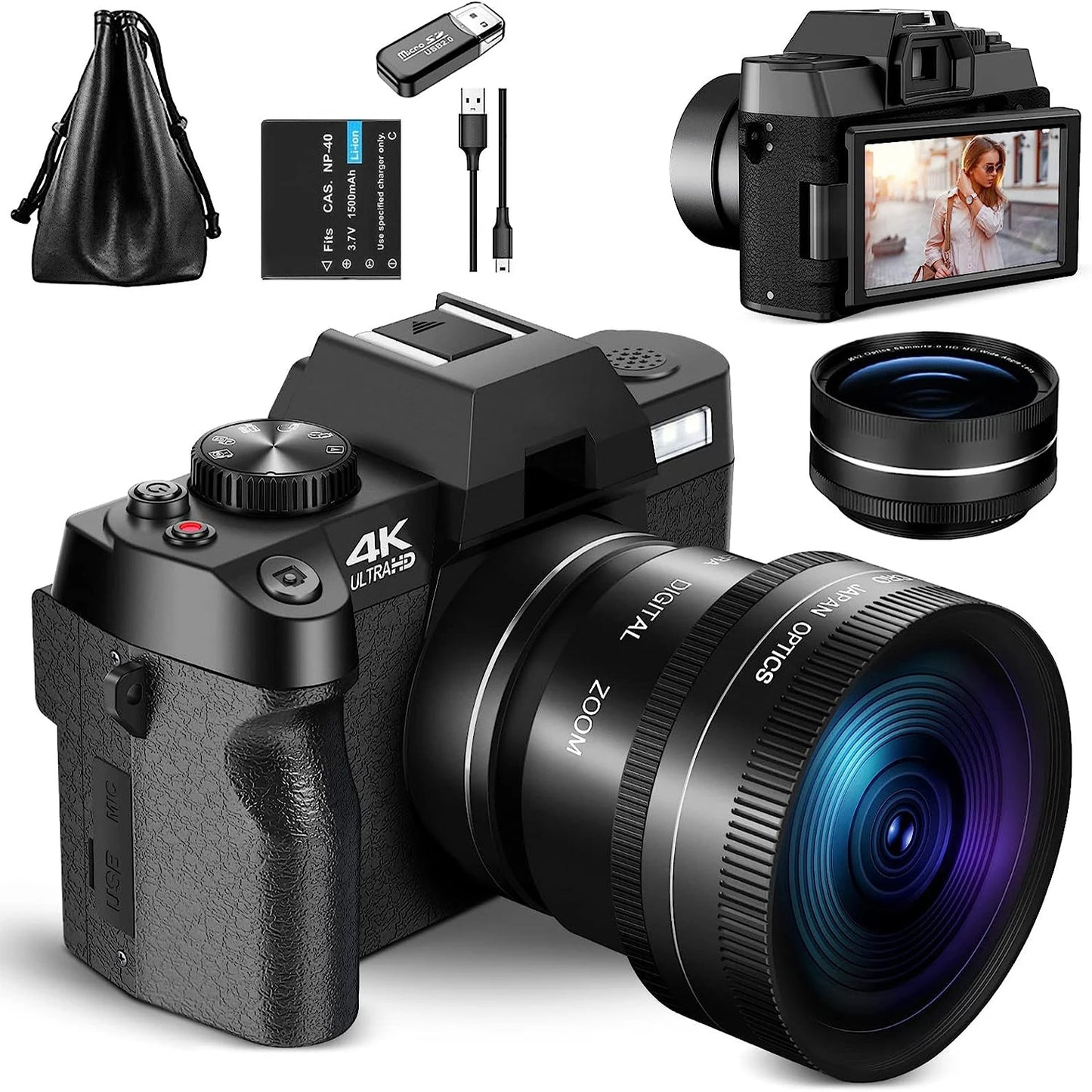 4K Digital Camera - Compact Photography Camera