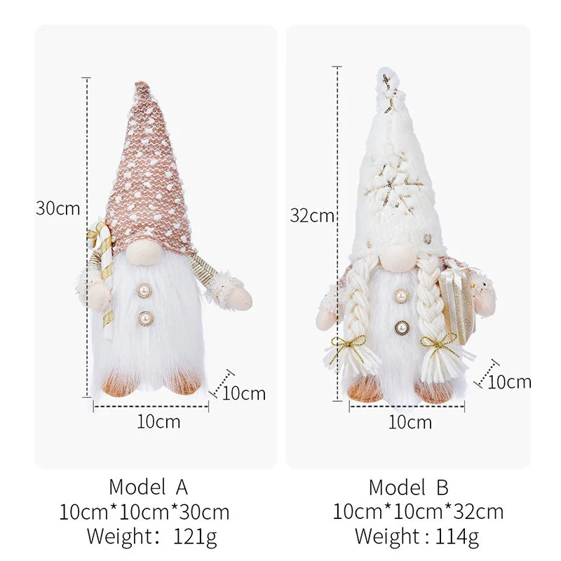 30Cm Glowing Gnome Christmas Decorations Faceless Plush Dolls Elf Home Ornaments Navidad New Year Gift