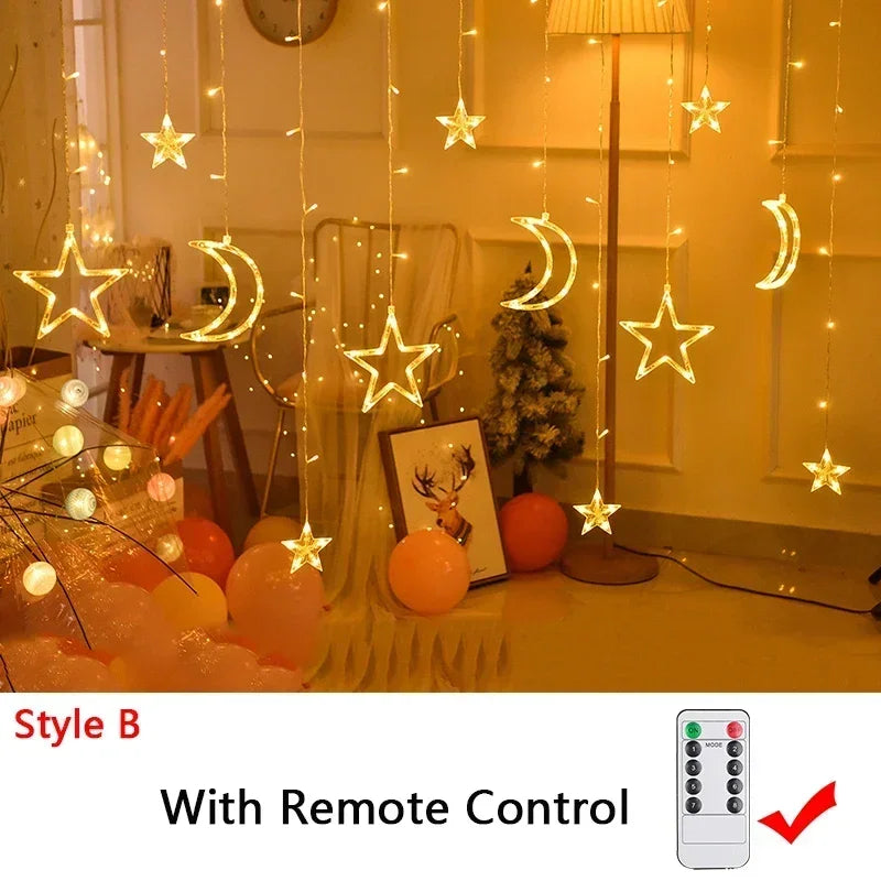 Christmas Decoration Festoon String Lights Fairy Garland Curtain Outdoor Indoor Decor for Holiday New Year Decoration