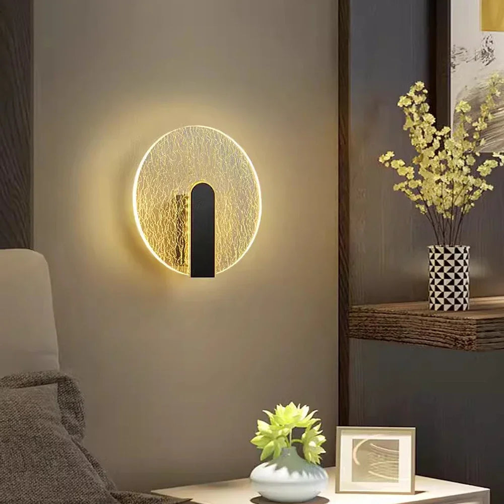 Nordic LED Light Luxury Wall Lamps Bedroom Acrylic Lampshade Creative Stairways Wall Light LED Bedside Decorative Lamps