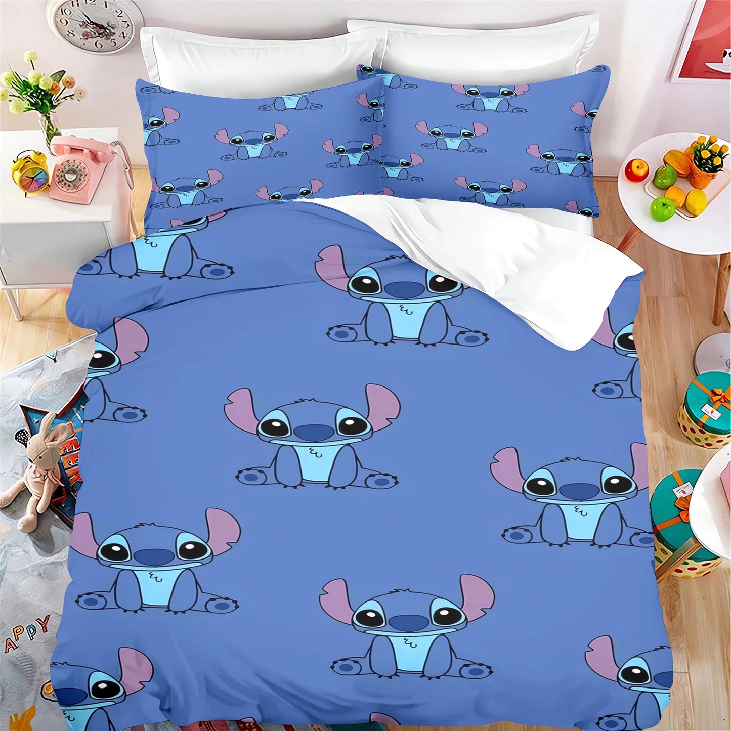 Stitch Cartoon Kids Duvet Cover Set – Anime Bedding Twin Size (No Filling), 100% Polyester – Multiple Sizes