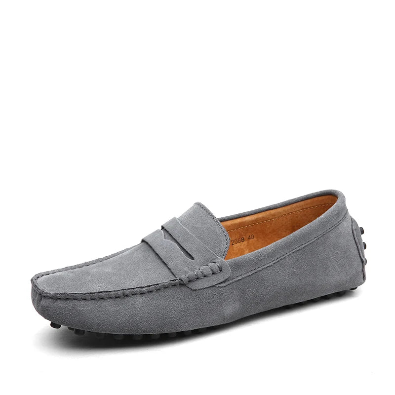 Men’s High-Quality Leather Loafers – Casual Moccasins Slip-On Flats for Driving & Fashion (Size 38-49)
