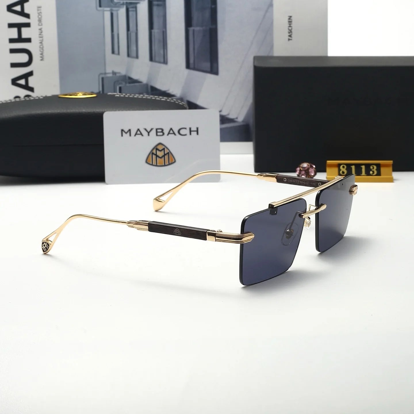 Maybach Frameless Luxury Sunglasses – Sleek UV Goggles for S-Class S450–S680, GLS480, GLS600 – Unisex High-End Car Eyewear