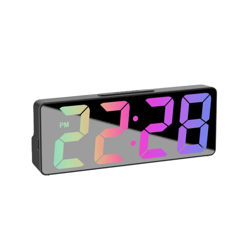 Digital Clock LED Alarm Clock Bedroom Electronic Desktop Clock with Temperature Display Adjustable Brightness 12/24 Hours