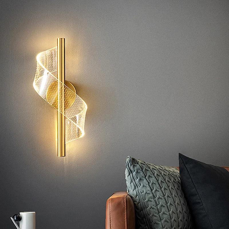 Nordic LED Wall Lamp - Modern Indoor Decorative Sconce for Bedroom, Bedside, Parlor, and Background Wall Lighting