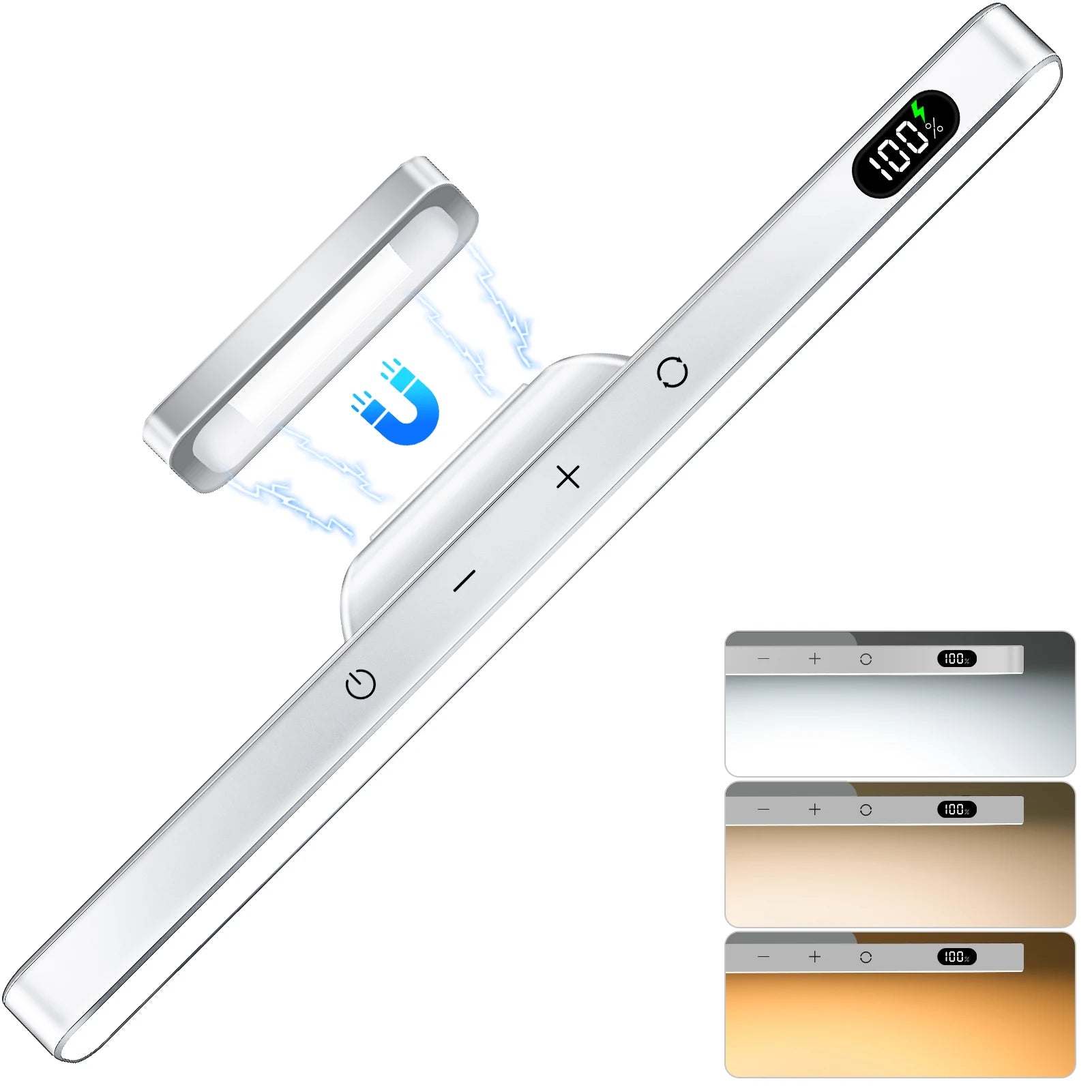 WILLED 5W Dimmable Mirror Light 3 Colors Adjustable Makeup Light with 2500Mah Rechargeable under Cabinet for Closet Bedside Desk