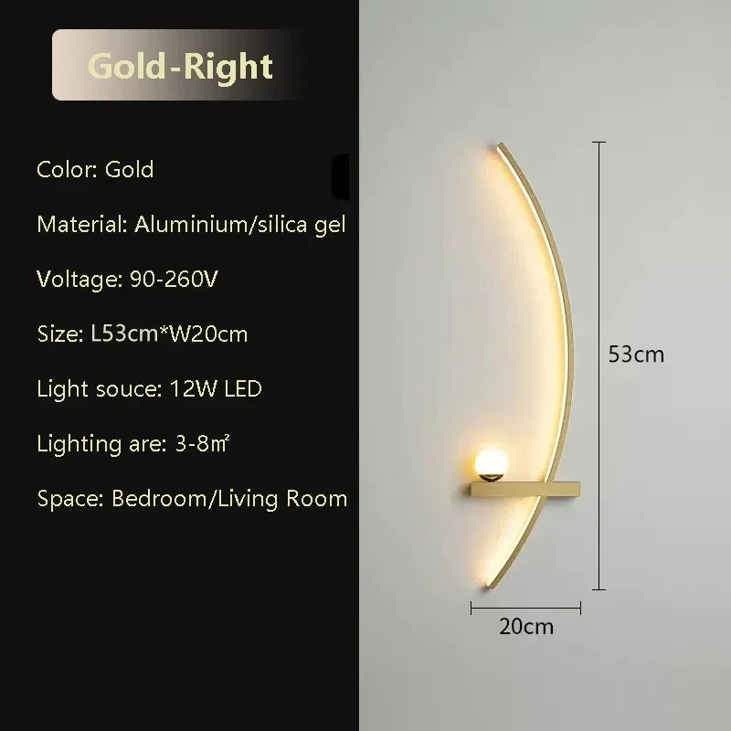 Modern LED Wall Lamp – 53cm Minimalist Design with Remote Control & Dimmable Light