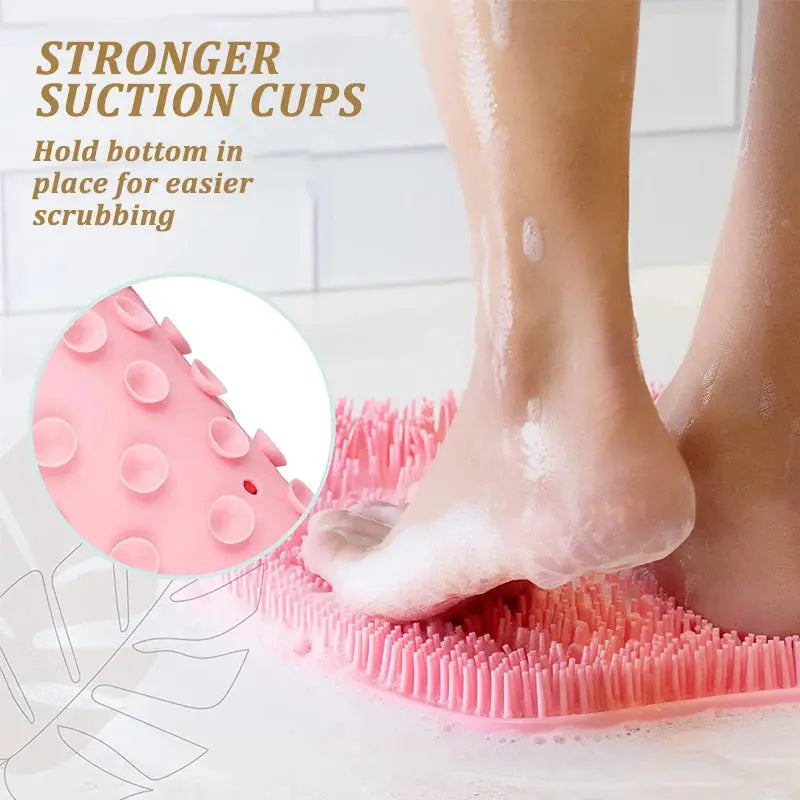 Silicone Rub Back Brush Bathroom Non-Slip Wash Foot Pad Massage Shower Mat with Sucker Bath Massage Foot Exfoliating Brush Pad - DynamicDrop Hub