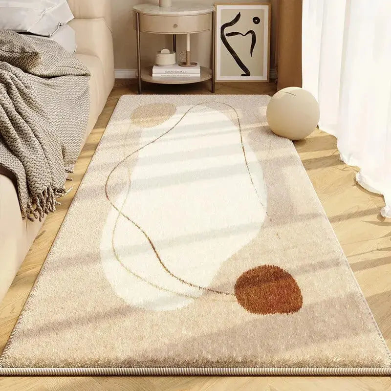 Simple Cream Style Imitation Cashmere Large Carpet Bedroom Bed Mat Living Room Sofa Blanketlovely Dirt Mat - DynamicDrop Hub
