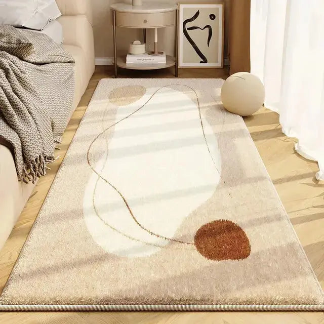 Simple Cream Style Imitation Cashmere Large Carpet Bedroom Bed Mat Living Room Sofa Blanketlovely Dirt Mat - DynamicDrop Hub
