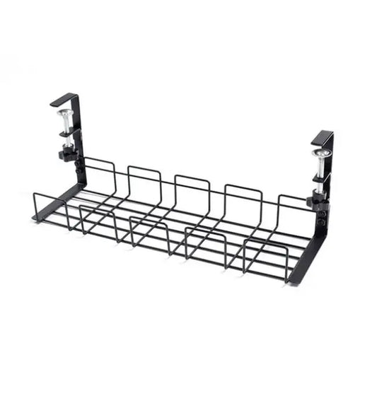 Sleek Under-Desk Organizer: Metal Cable Management Tray for Home, Office, & Kitchen - No Drilling Needed! - DynamicDrop Hub