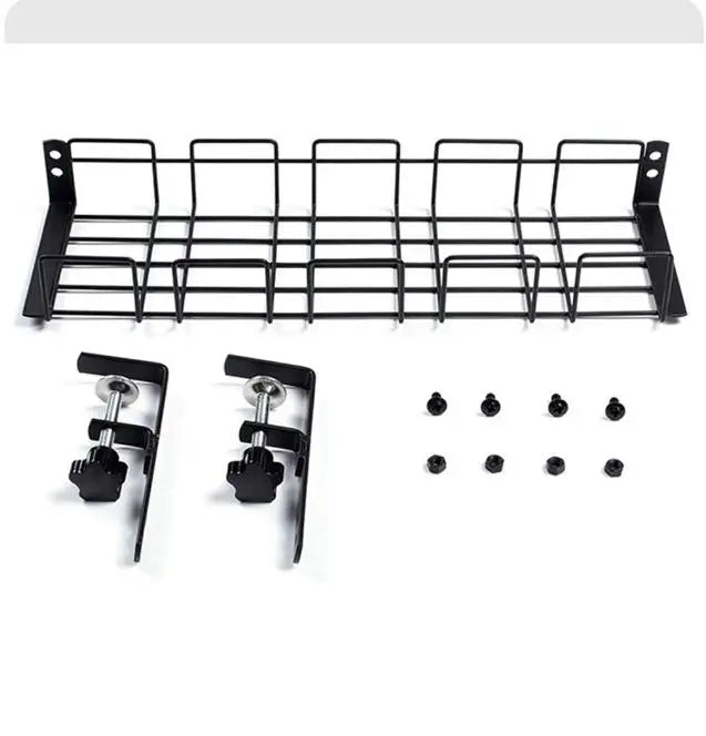 Sleek Under-Desk Organizer: Metal Cable Management Tray for Home, Office, & Kitchen - No Drilling Needed! - DynamicDrop Hub