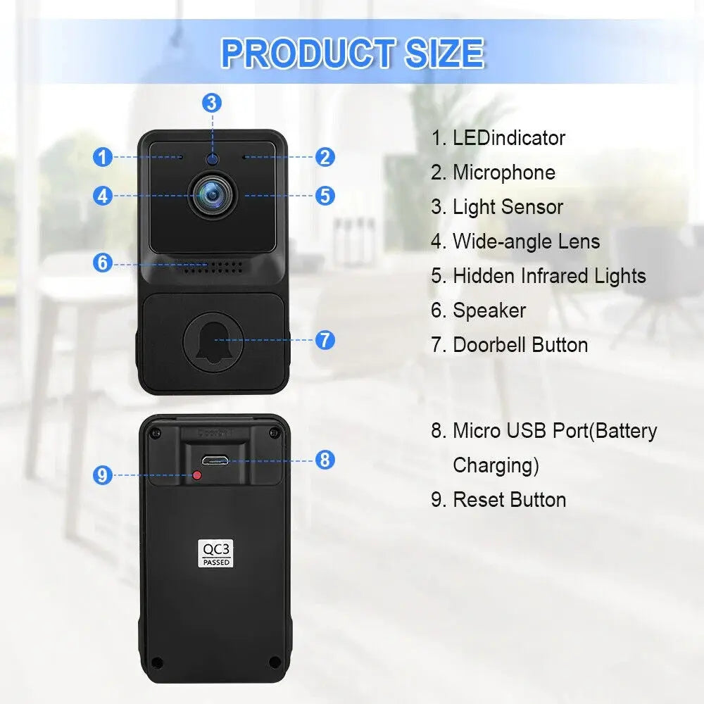 Smart Wireless Wifi Ring Doorbell Security Intercom Video Camera Door Bell - DynamicDrop Hub