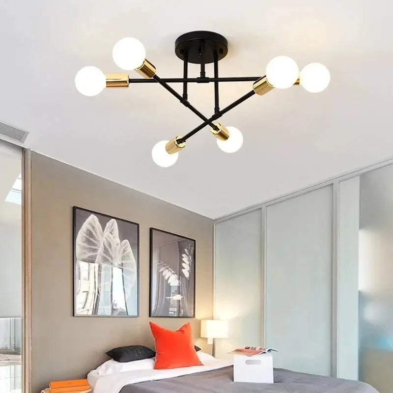 Sophisticated Simplicity: Nordic Minimalist LED Pendant Ceiling Lamp - Elegant Black and Gold Lighting Fixture for Bedrooms and Living Rooms - DynamicDrop Hub