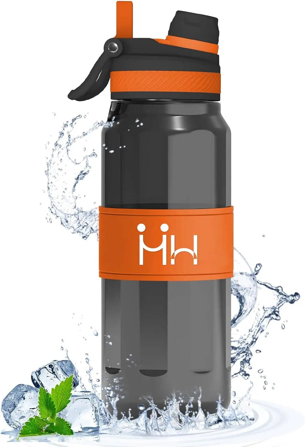 Sports Water Bottle with Straw Flip Top Leak Proof Drink BPA Free Gym Travel 1L - DynamicDrop Hub
