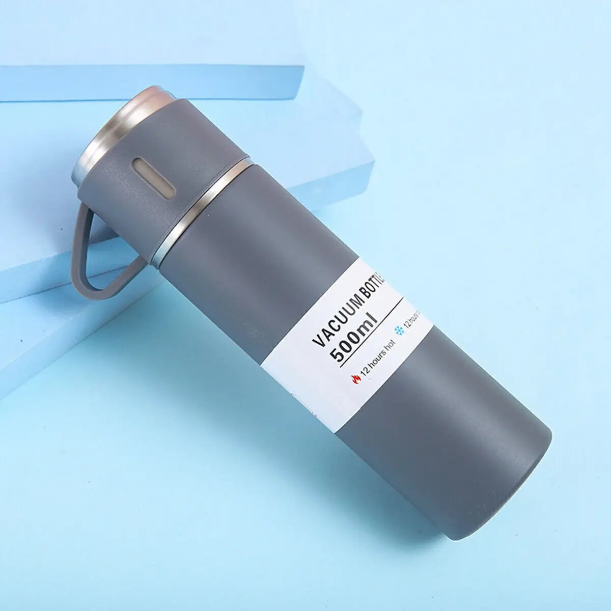 Stainless Steel Vacuum Insulated Thermo Bottle with Cup – Keeps Drinks Hot or Cold for Hours - DynamicDrop Hub