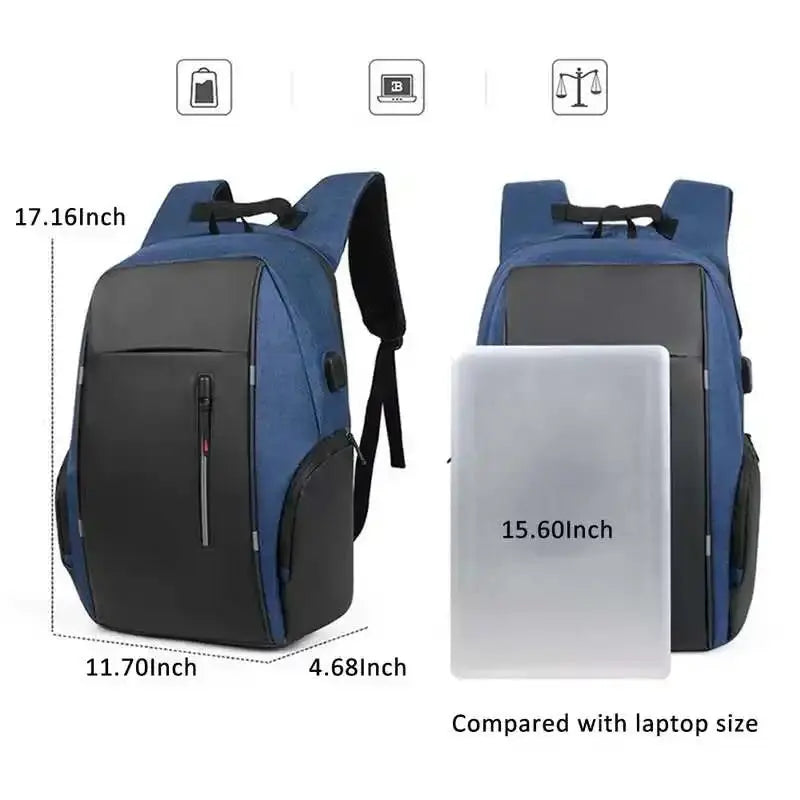 Student and Men Casual Backpack USB Charging Waterproof 15.6 Inch Laptop - DynamicDrop Hub
