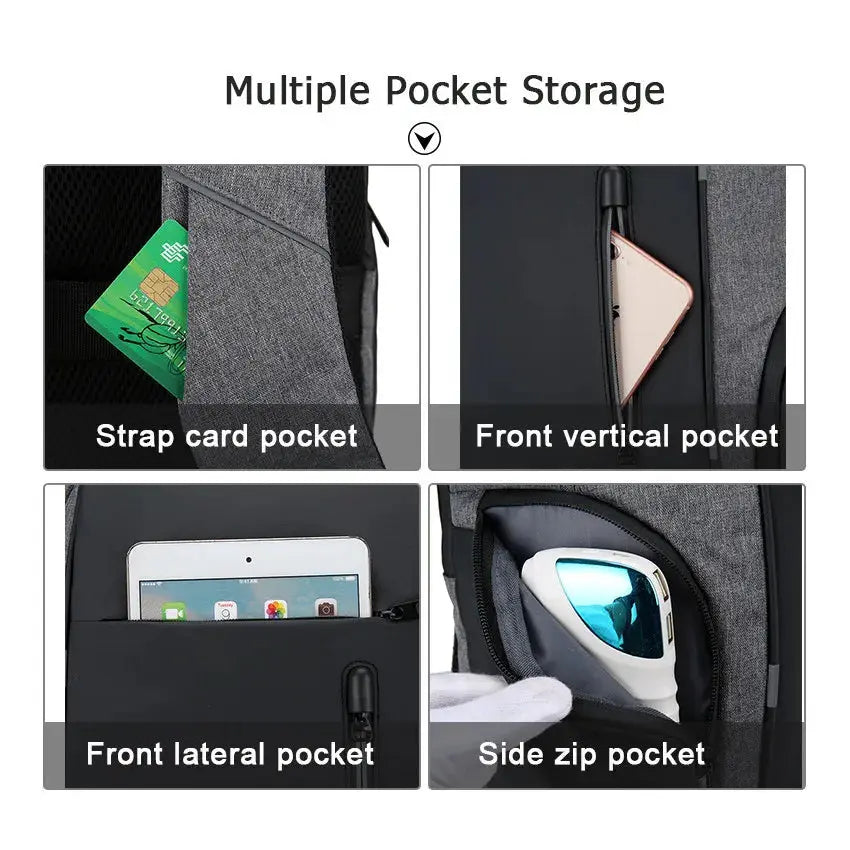 Student and Men Casual Backpack USB Charging Waterproof 15.6 Inch Laptop - DynamicDrop Hub