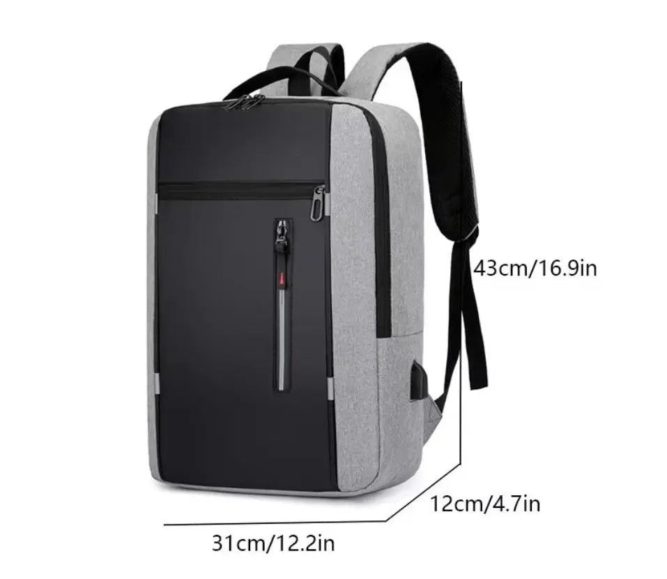 Student and Men Casual Backpack USB Charging Waterproof 15.6 Inch Laptop - DynamicDrop Hub