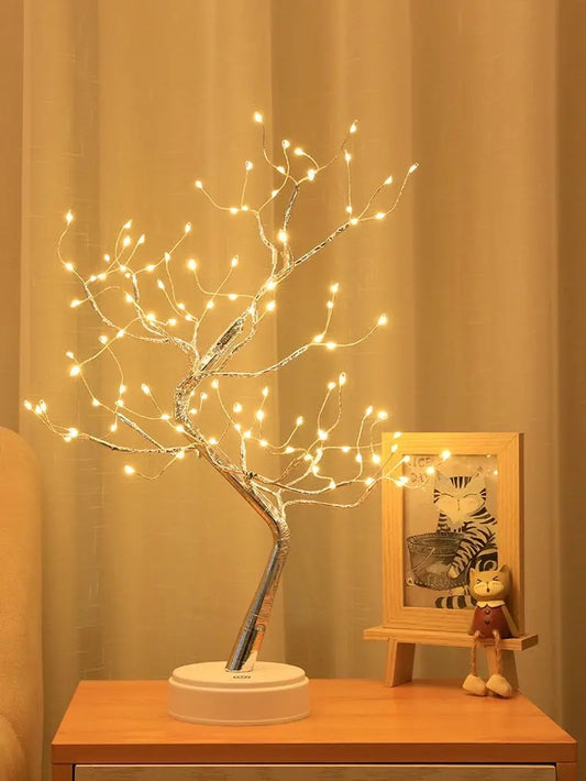 Tabletop Tree Lamp with Decorative LED Lights – for Bedroom and Party Glow - DynamicDrop Hub